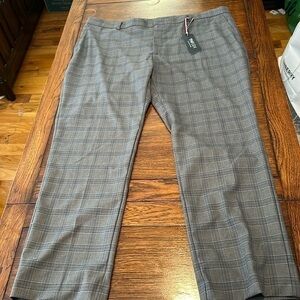 NWT Tommy Hilfiger flex fit blue and gray check dress pants size 42 x 30